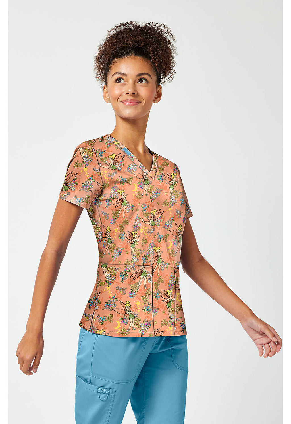 Licensed TF796 Print V-Neck Top Pixie Petals