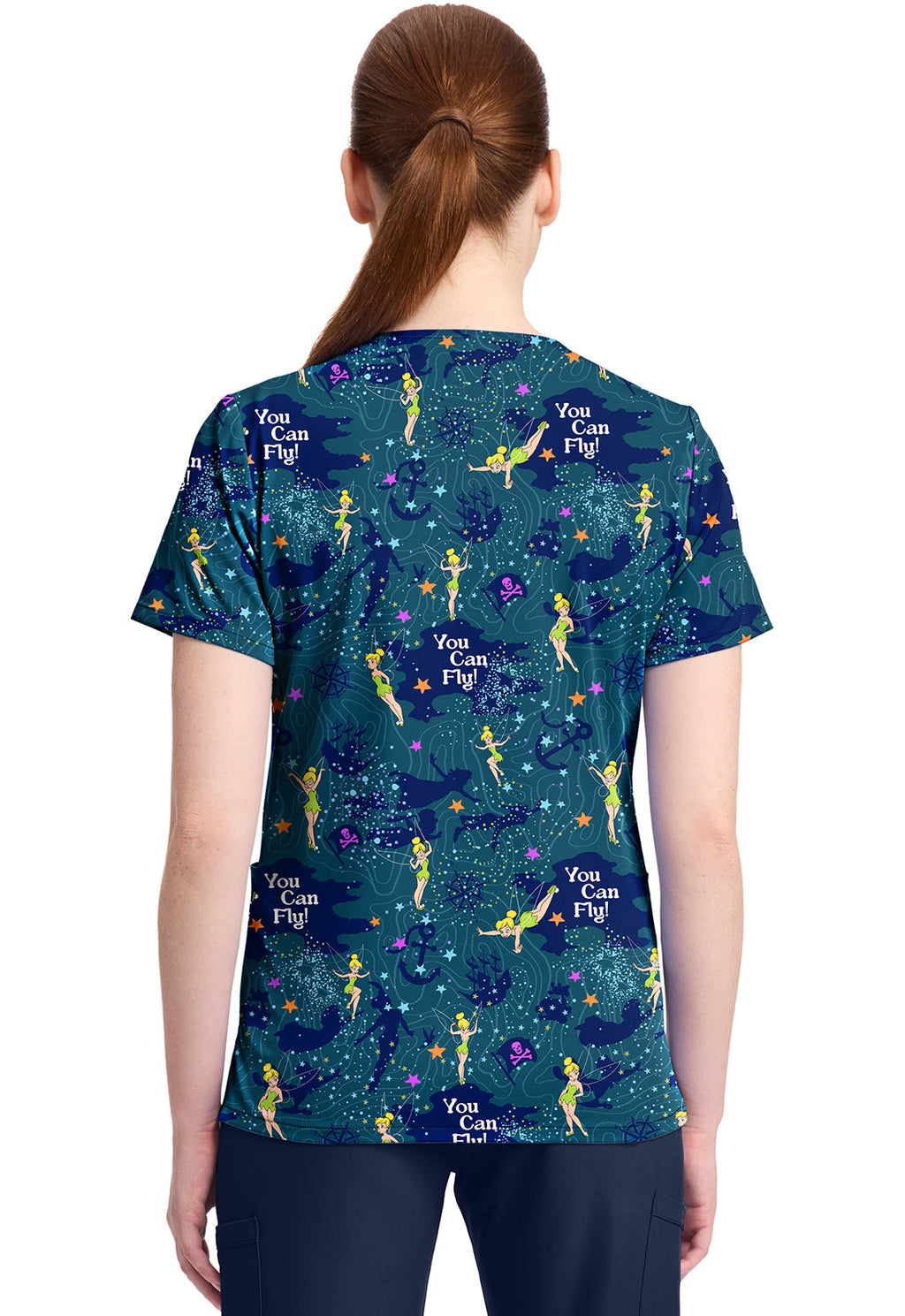 Tooniforms TF796 Print V-Neck Top Tinker Bell Flight