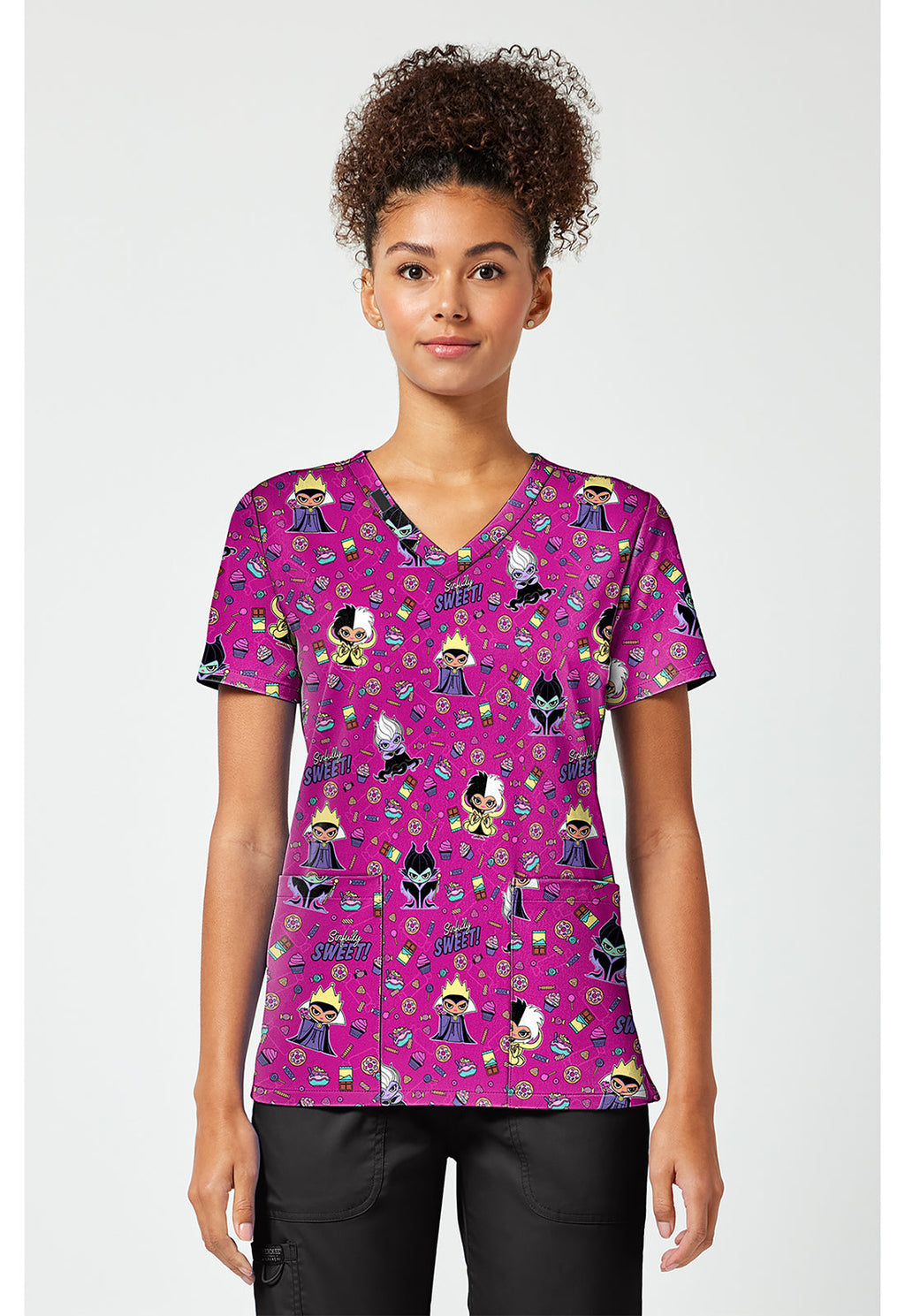 Tooniforms TF796 Women's Print V-Neck Scrub Top Sweetly Sinful