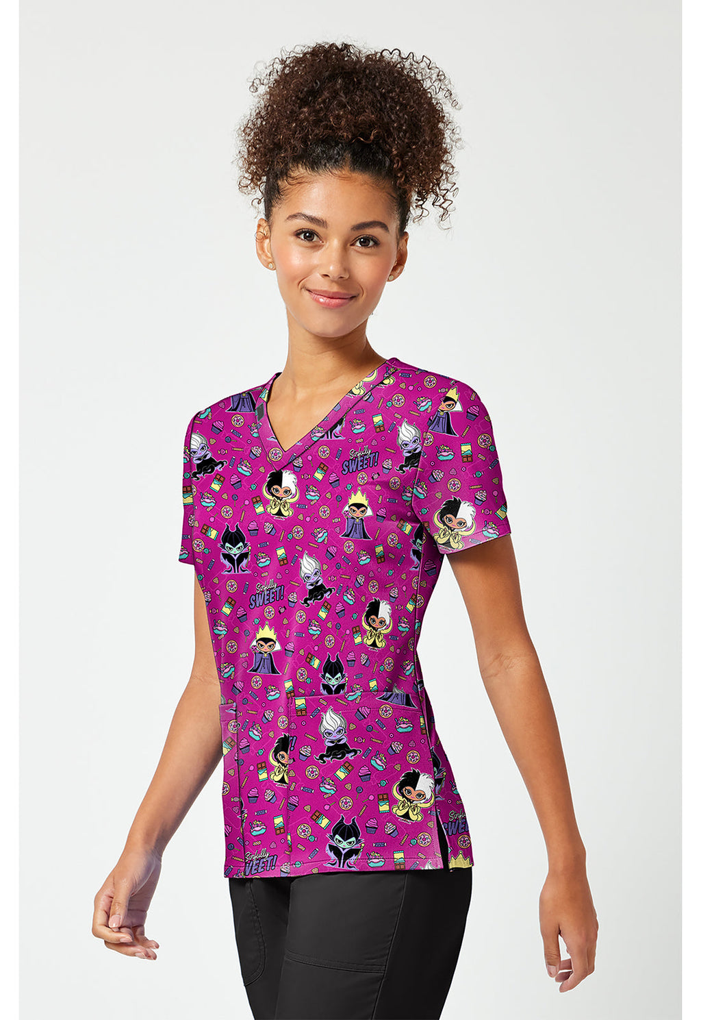 Tooniforms TF796 Women's Print V-Neck Scrub Top Sweetly Sinful