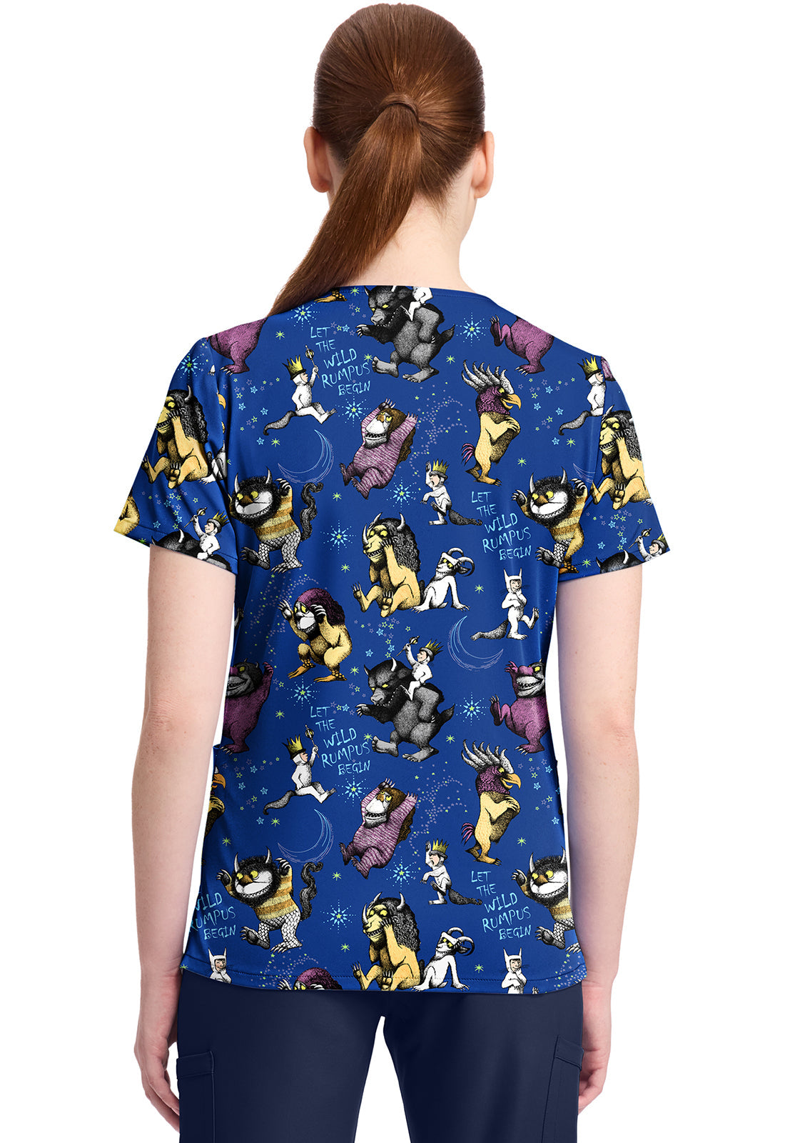 Tooniforms TF796 Print V-Neck Top Rumpus Time