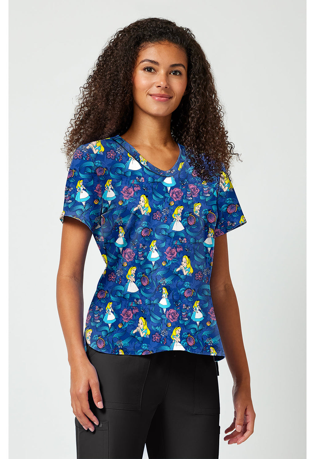 Tooniforms TF797 Women's Print V-Neck Scrub Top Bow-Tanical