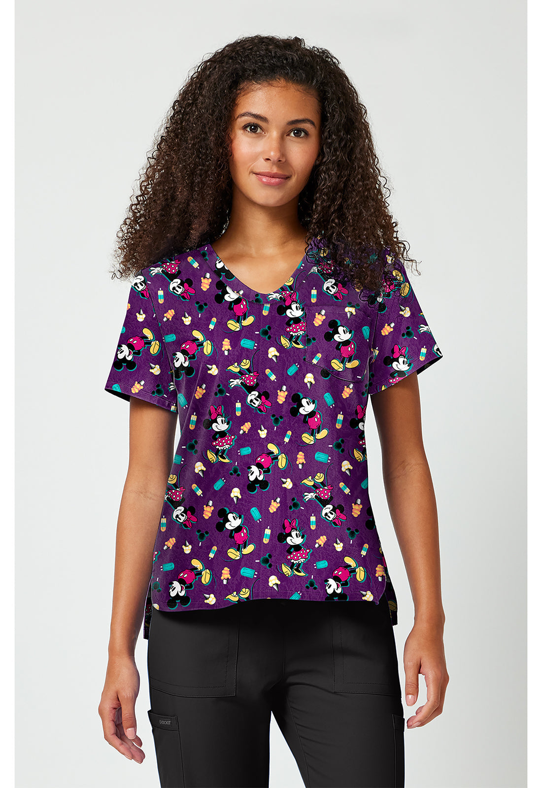 Tooniforms TF797 Women's Print V-Neck Scrub Top Yummy Freeze