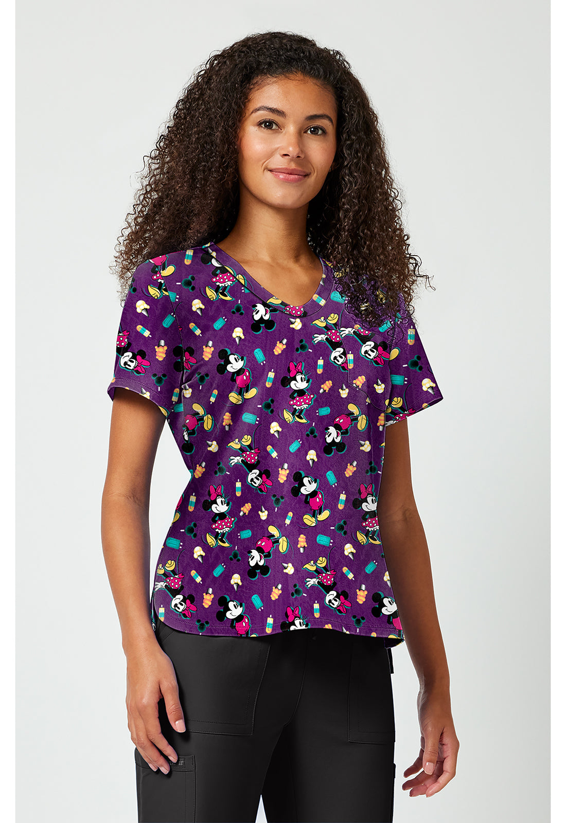 Tooniforms TF797 Women's Print V-Neck Scrub Top Yummy Freeze