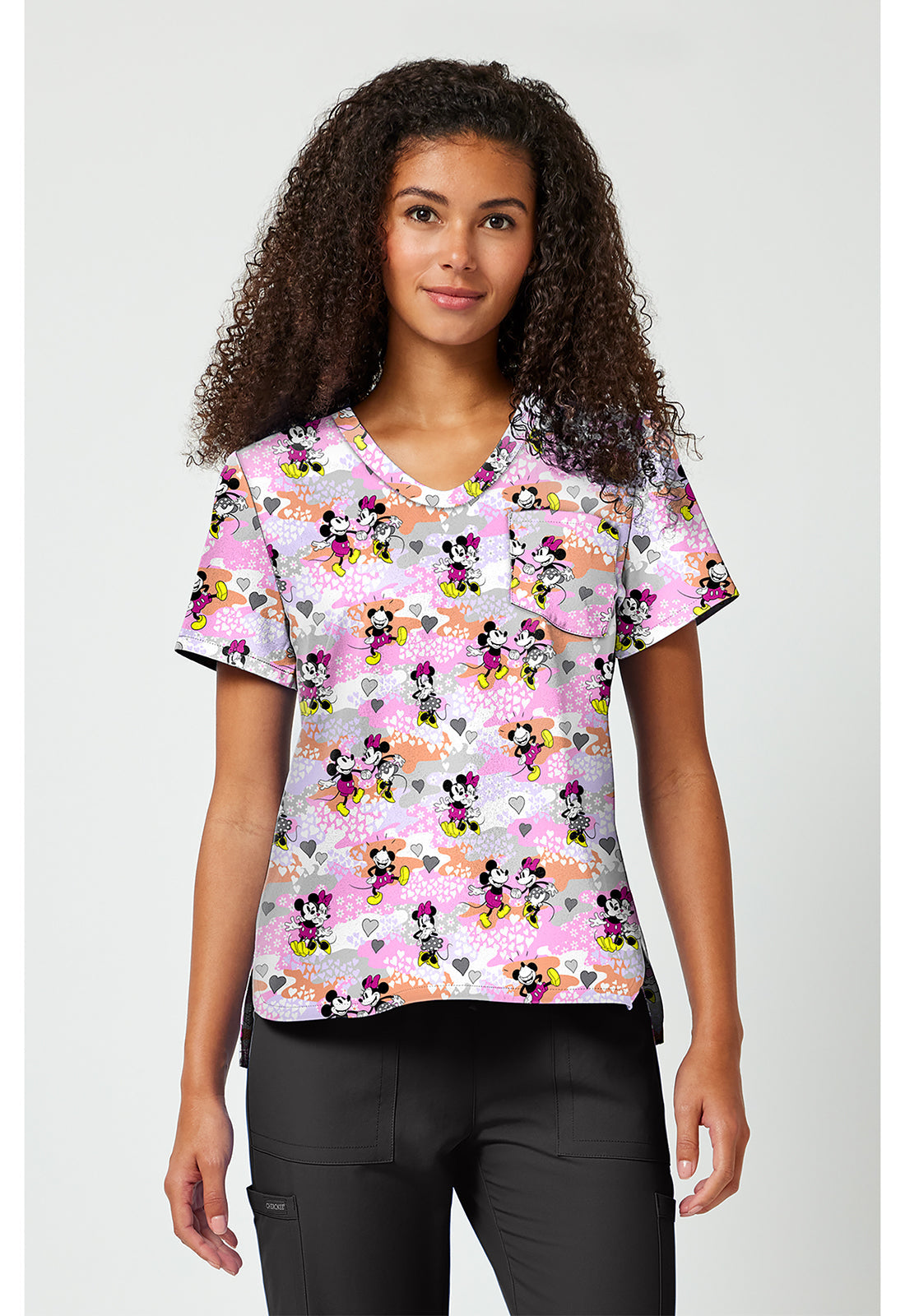 Tooniforms TF797 Women's Print V-Neck Scrub Top Friend Frolic