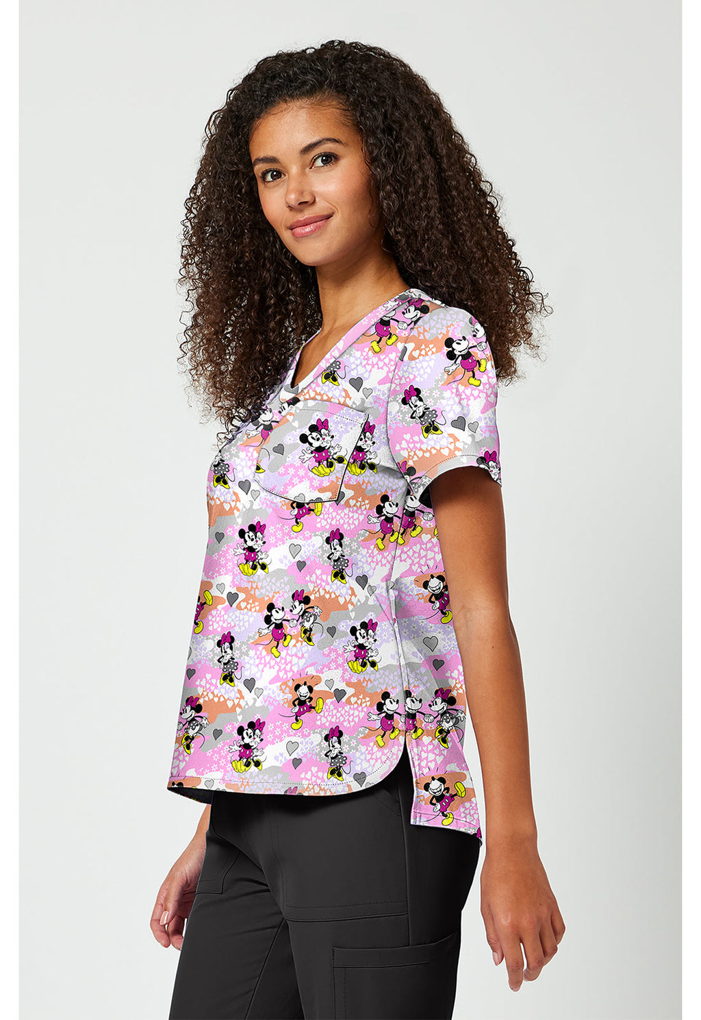 Tooniforms TF797 Women's Print V-Neck Scrub Top Friend Frolic