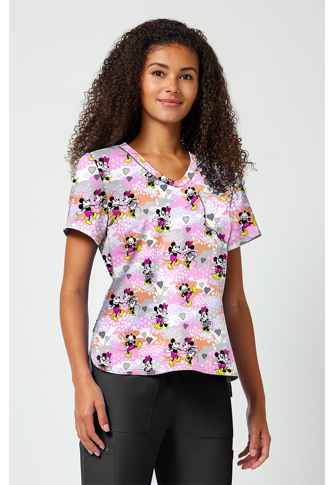 Tooniforms TF797 Women's Print V-Neck Scrub Top Friend Frolic