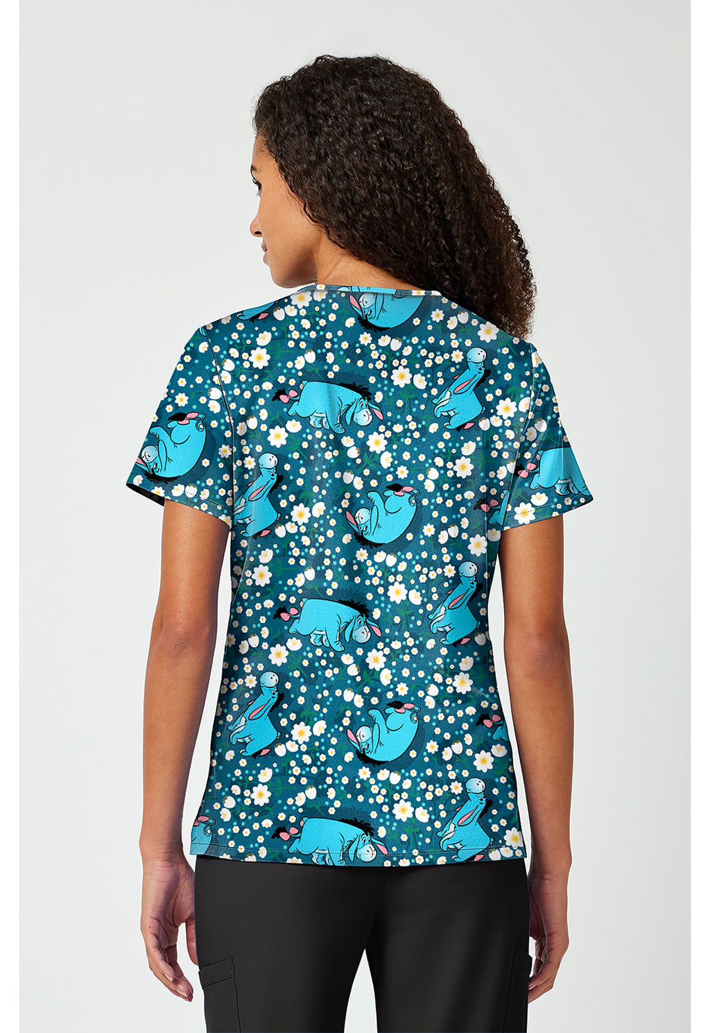 Licensed TF797 Print V-Neck Top Eeyore Fields