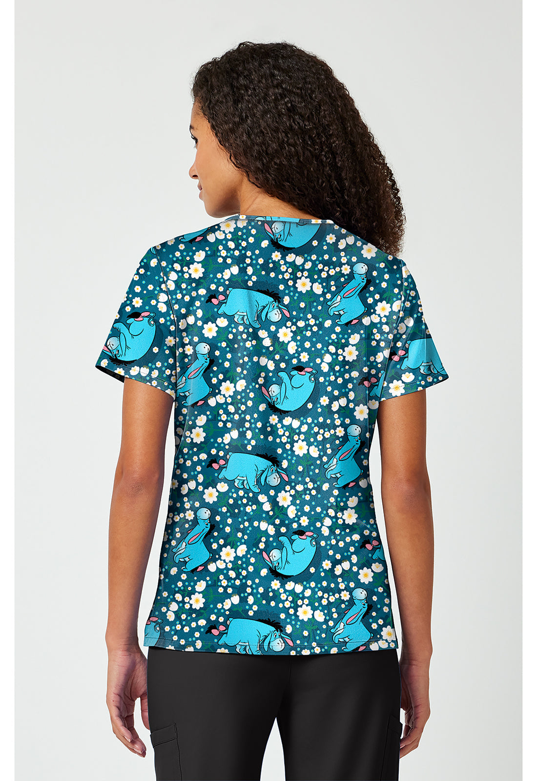 Licensed TF797 Print V-Neck Top Eeyore Fields