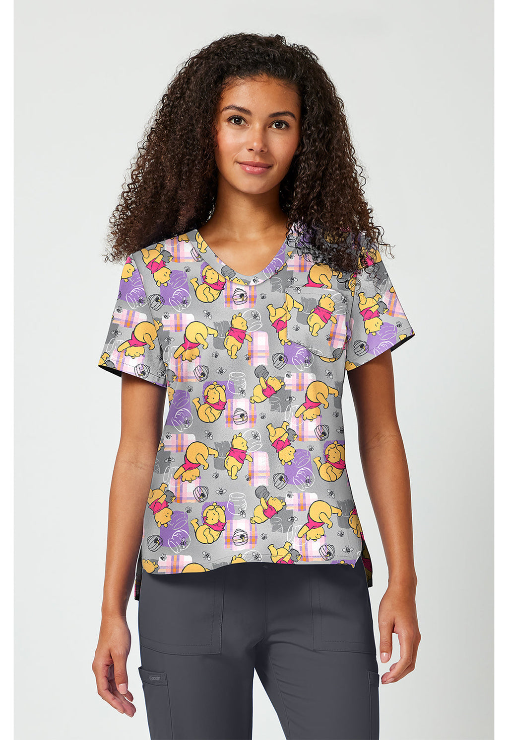 Tooniforms TF797 Women's Print V-Neck Scrub Top Honey Plaid
