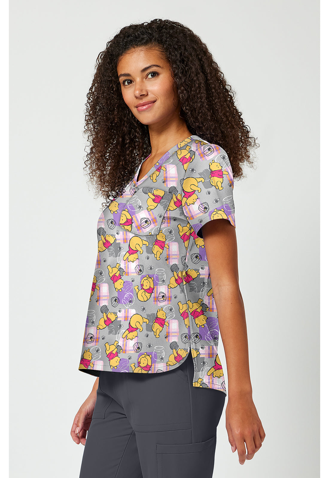 Tooniforms TF797 Women's Print V-Neck Scrub Top Honey Plaid
