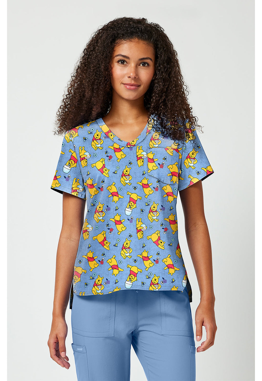 Tooniforms TF797 Women's Print V-Neck Scrub Top I Say Honey