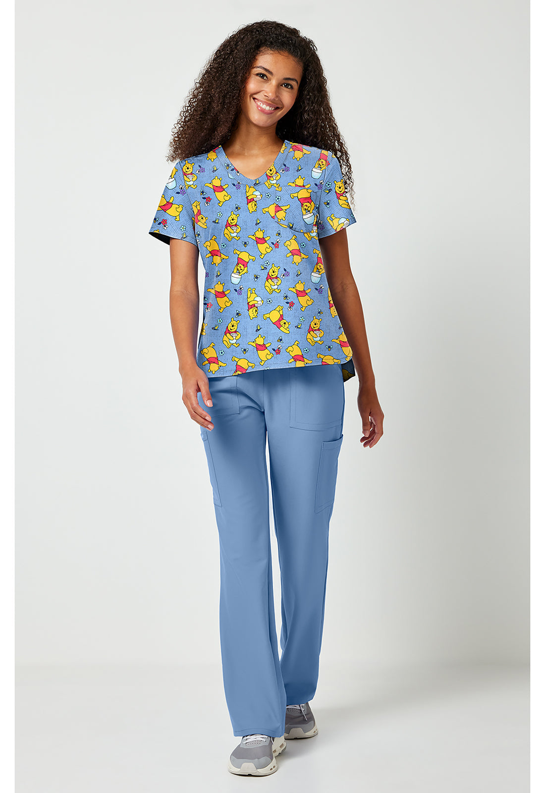 Tooniforms TF797 Women's Print V-Neck Scrub Top I Say Honey