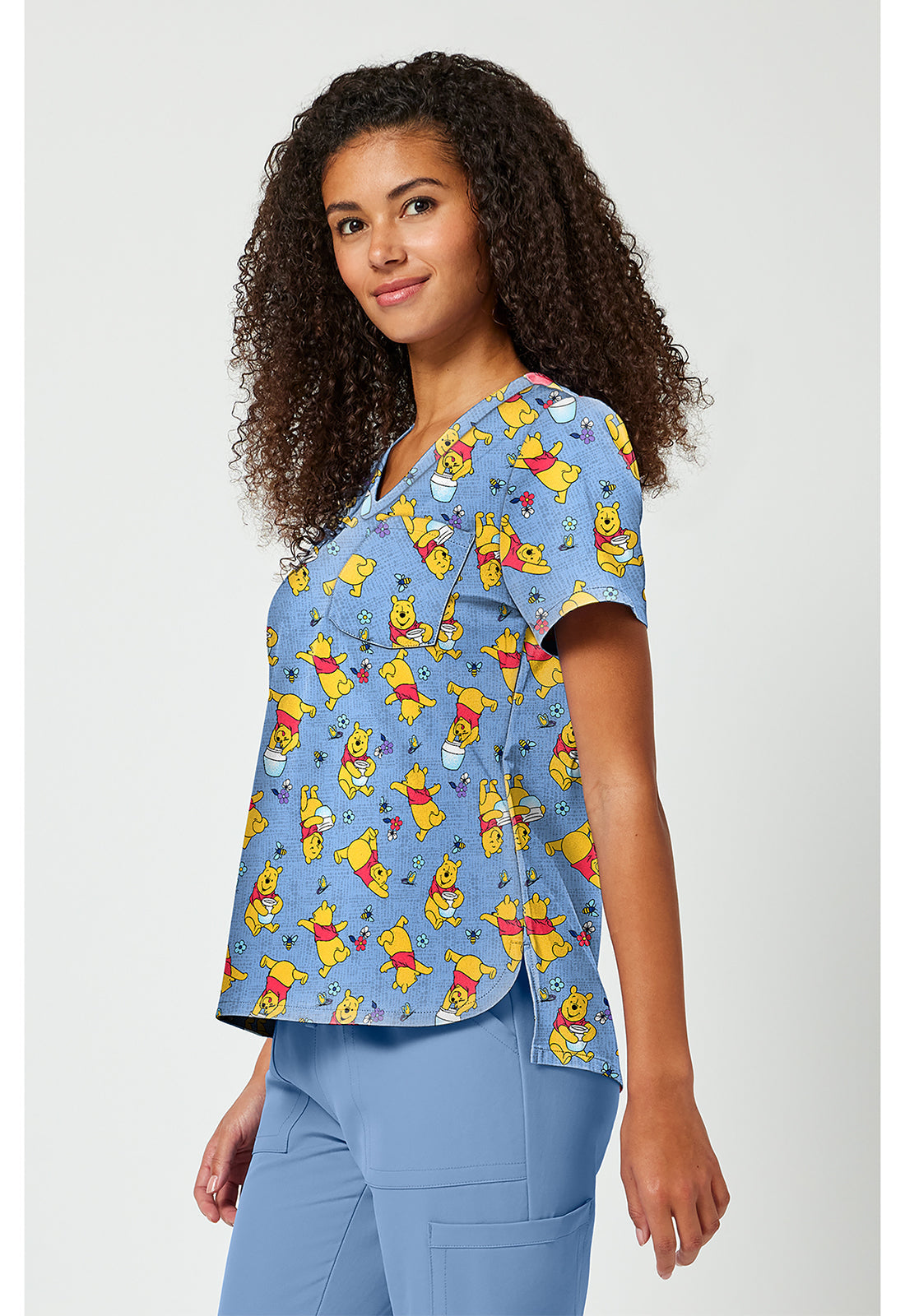 Tooniforms TF797 Women's Print V-Neck Scrub Top I Say Honey