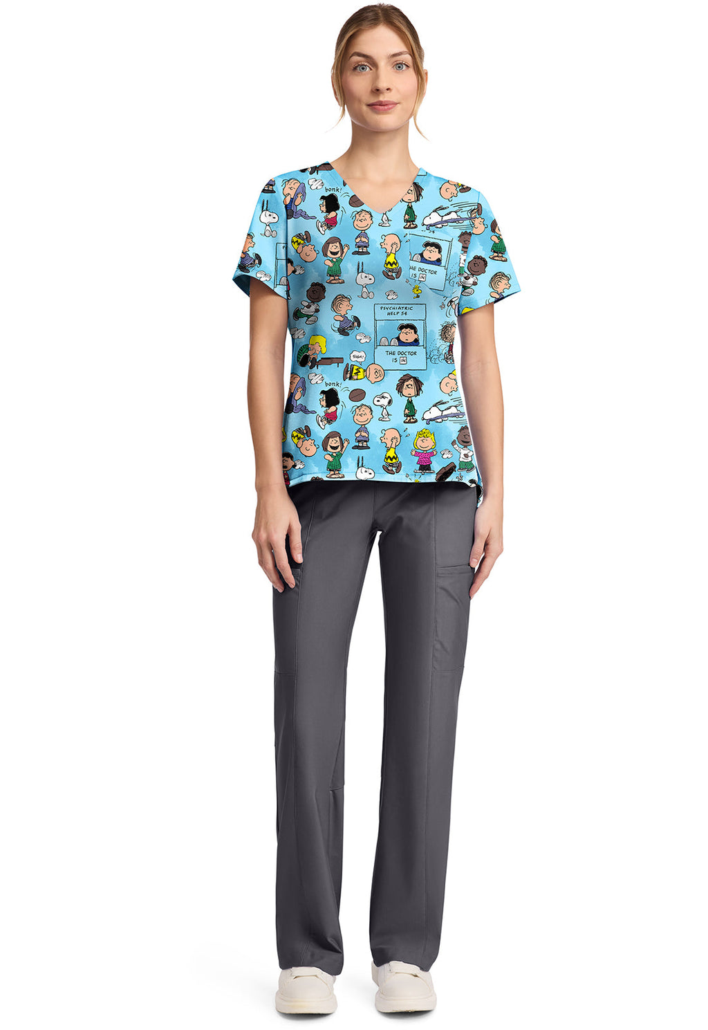 Tooniforms TF797 Print V-Neck Top Goodness And Grief