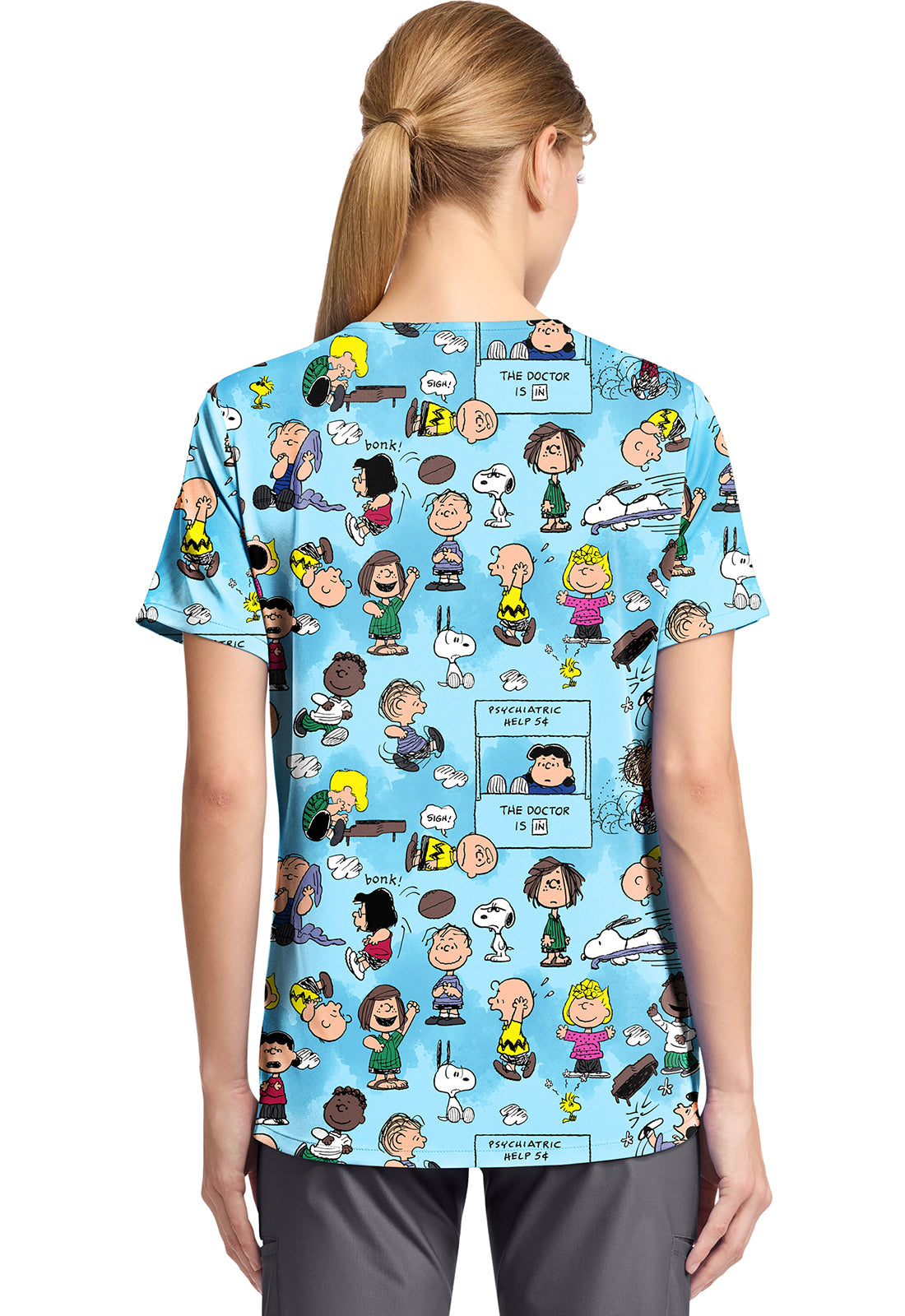 Tooniforms TF797 Print V-Neck Top Goodness And Grief