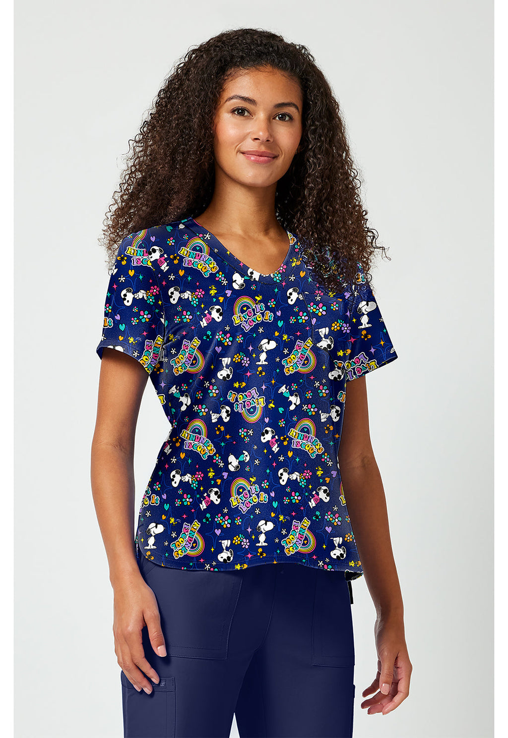 Tooniforms TF797 Women's Print V-Neck Scrub Top Cool Kindness