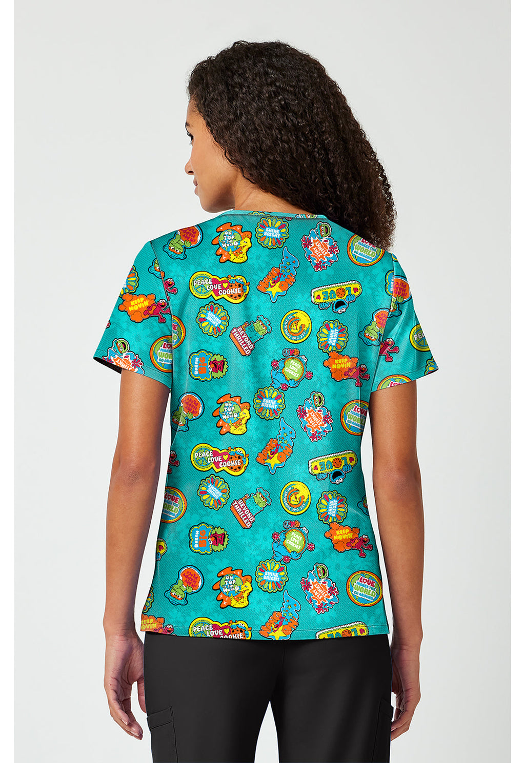 Tooniforms TF797 Women's Print V-Neck Scrub Top Sunshine Vibes