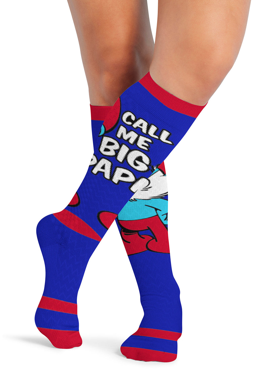 Tooniforms Men's 10-15mmHg Compression Socks Papa Smurf