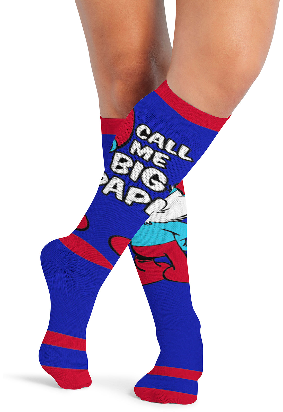 Tooniforms Men's 10-15mmHg Compression Socks Papa Smurf