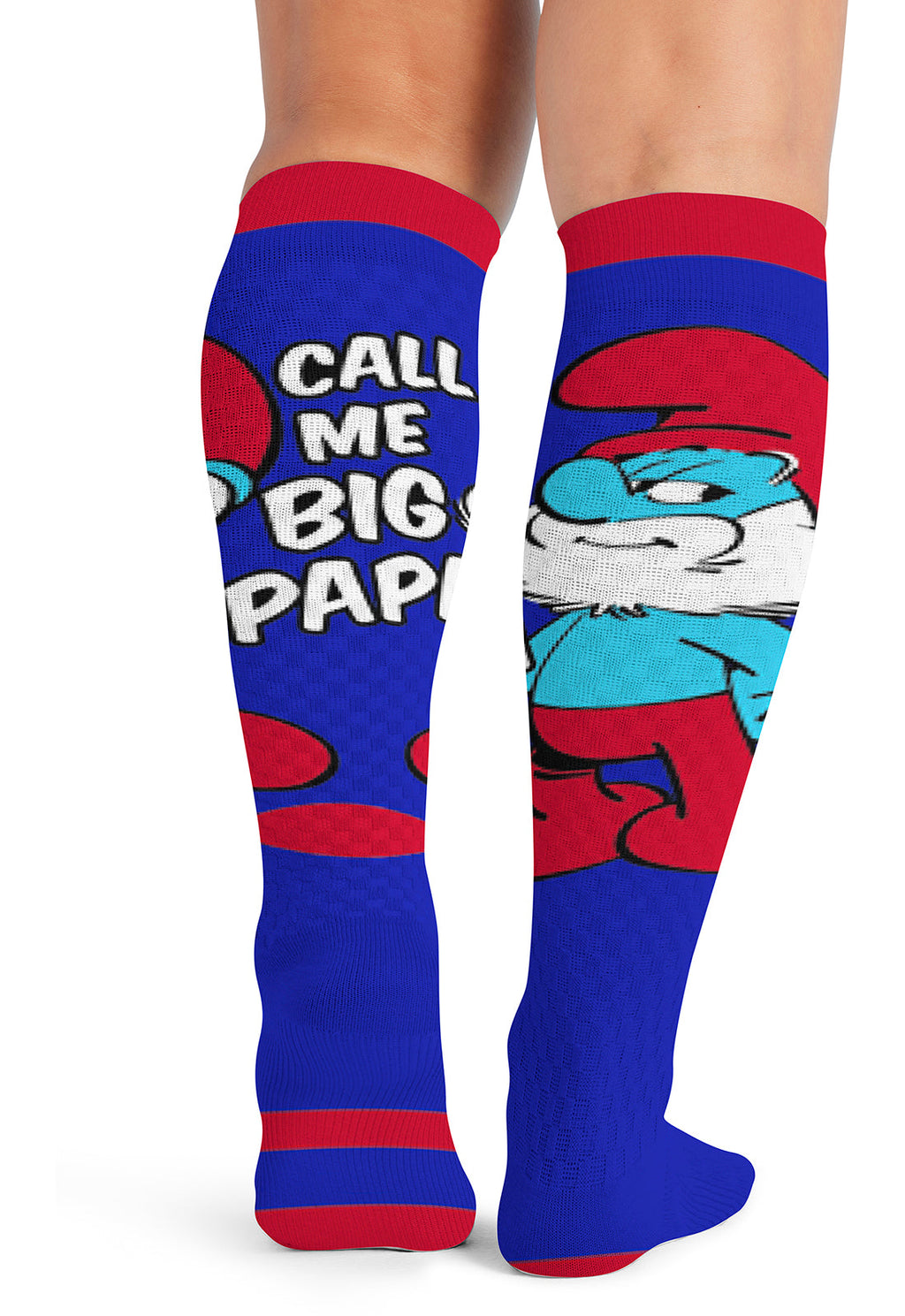 Tooniforms Men's 10-15mmHg Compression Socks Papa Smurf