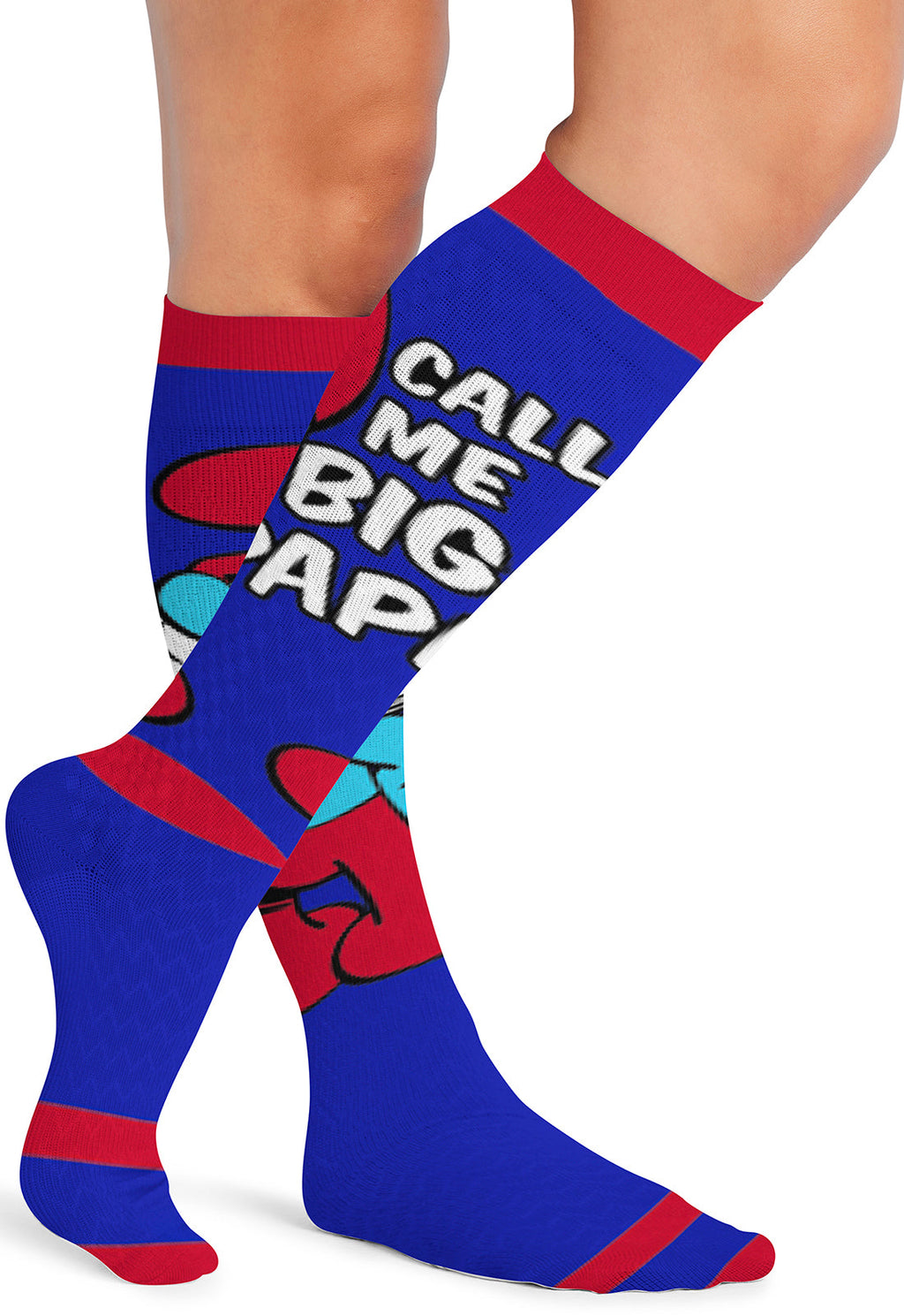 Tooniforms Men's 10-15mmHg Compression Socks Papa Smurf