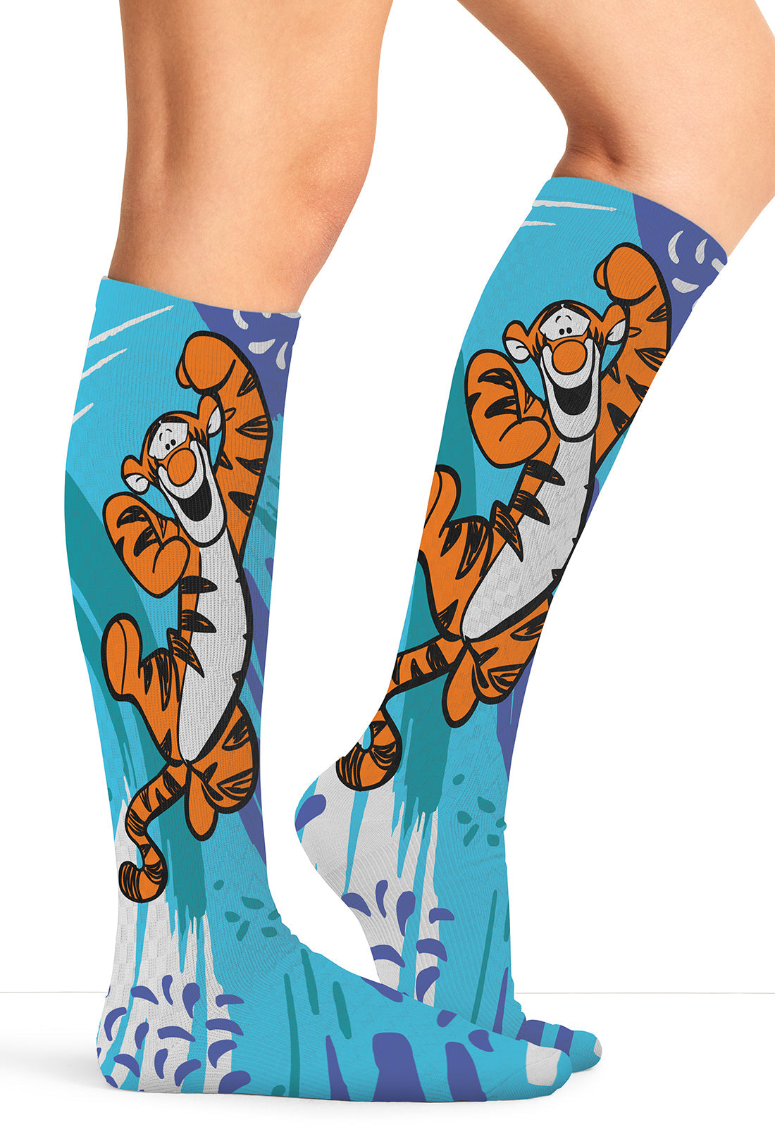 Tooniforms Legwear TPRINTSUPPOR Women's 10-15mmHg Compression Socks Tigger Splash