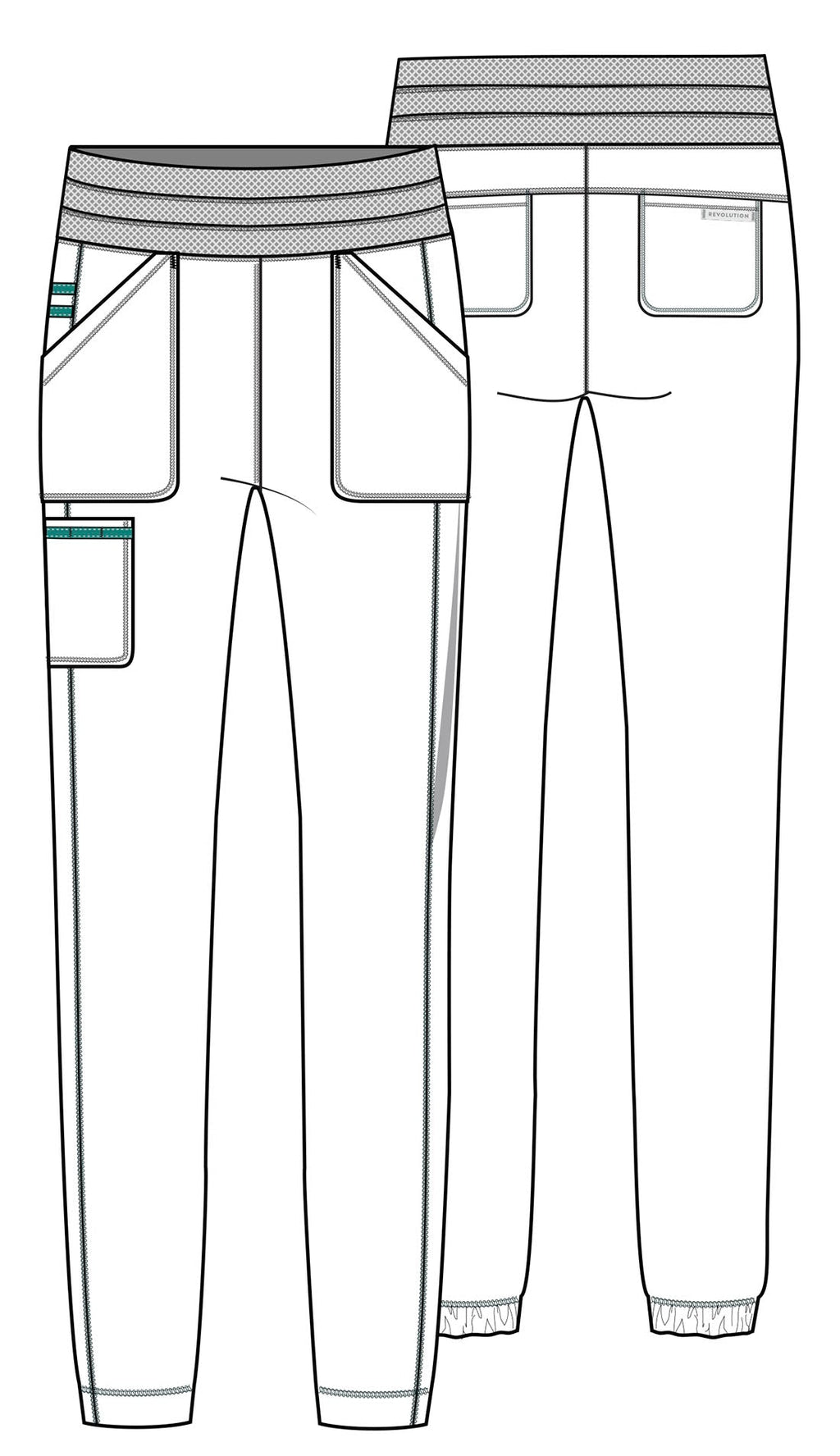 Workwear Revolution WW011 Women's Natural Rise Scrub Joggers Ciel Blue
