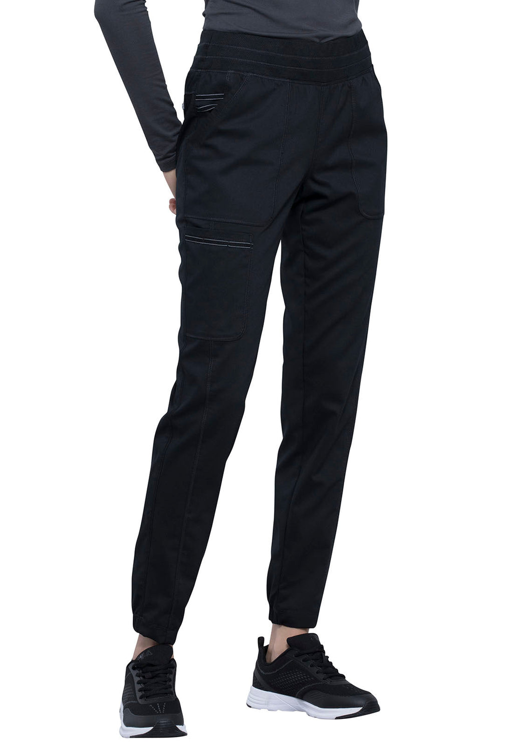 Workwear Revolution WW011 Women's Natural Rise Scrub Joggers Black