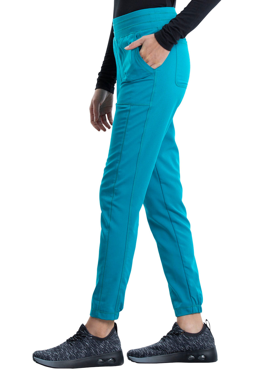 Workwear Revolution WW011 Women's Natural Rise Scrub Joggers Teal Blue