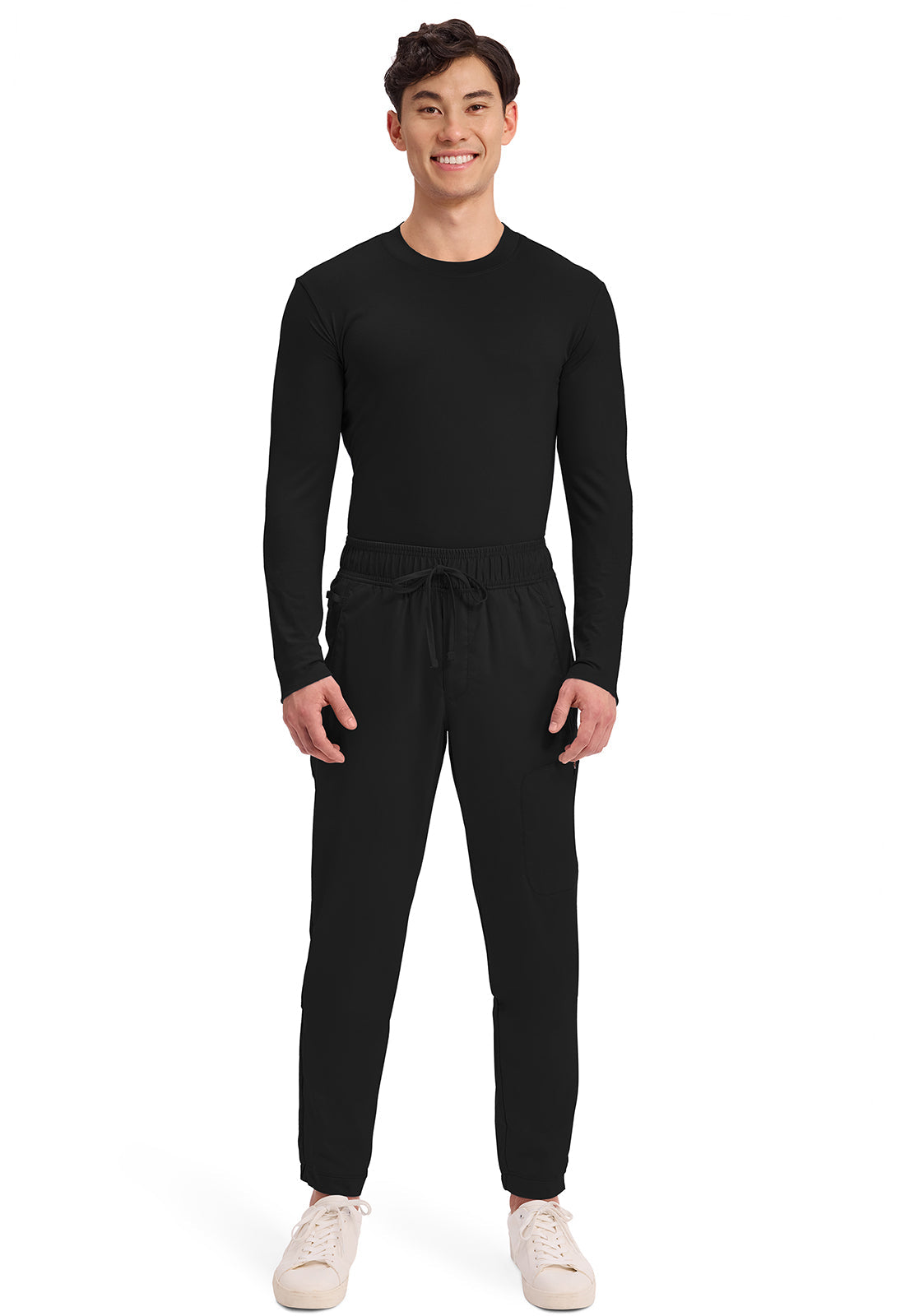 Workwear Revolution WW012 Men's Natural Rise Scrub Joggers Black
