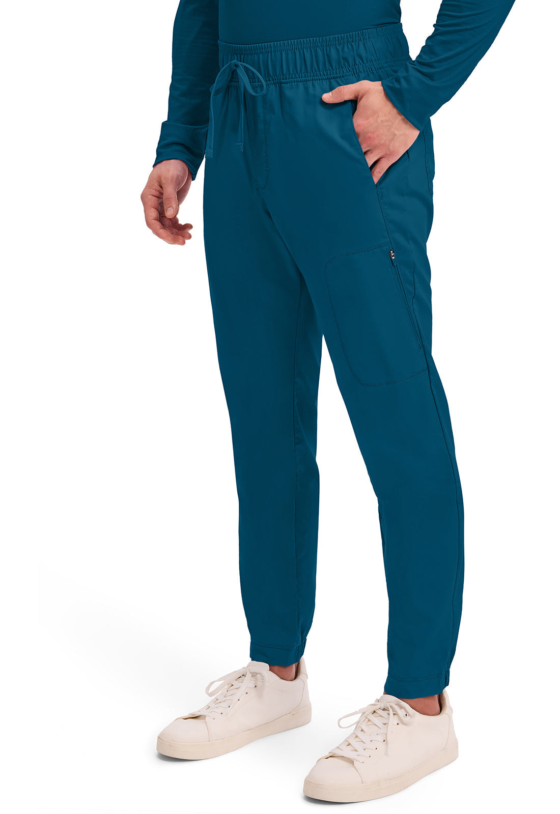 Workwear Revolution WW012 Men's Natural Rise Scrub Joggers Caribbean Blue