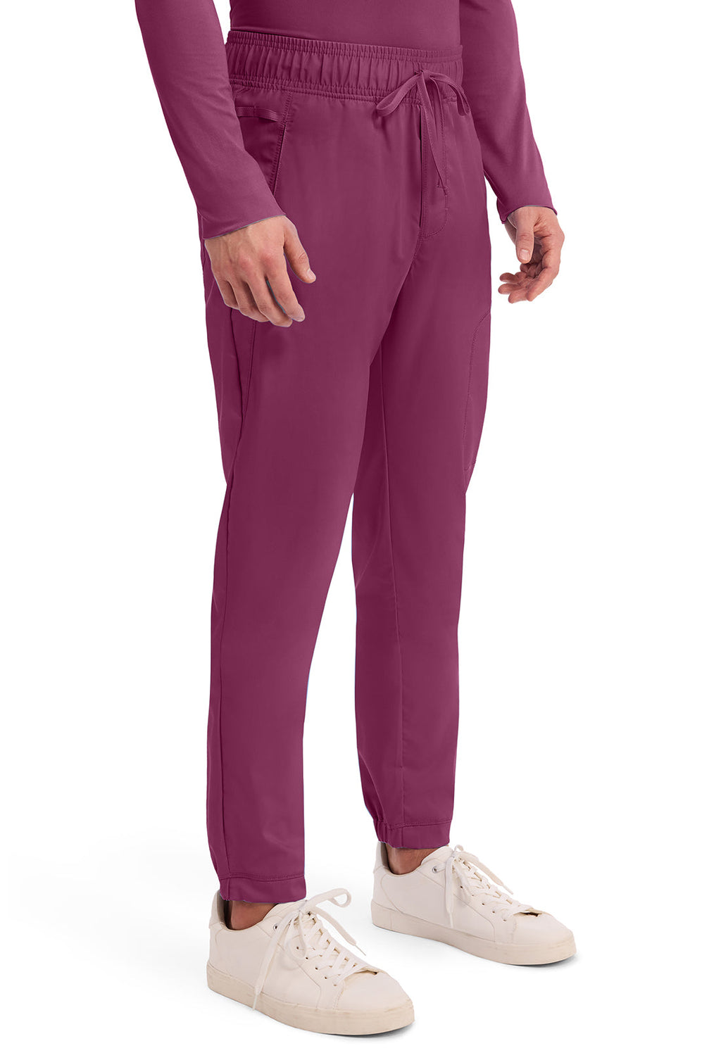 Workwear Revolution WW012 Men's Natural Rise Scrub Joggers Wine