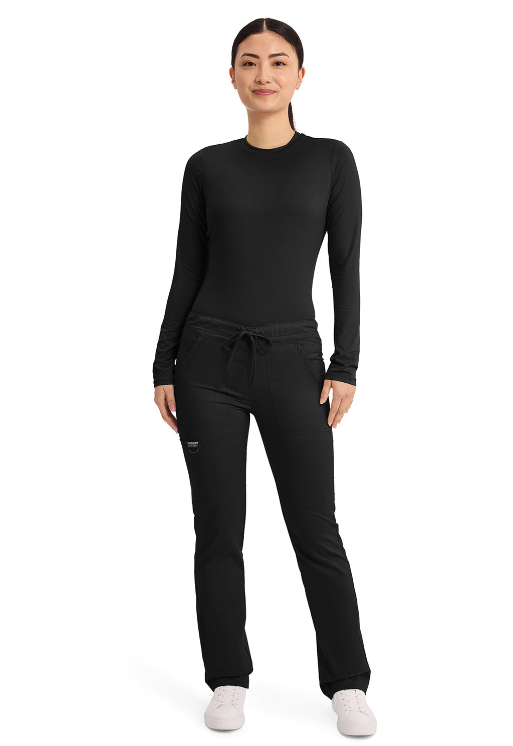 Workwear Revolution WW020 Unisex Unisex Tapered Leg Drawstring Scrub Pants Black