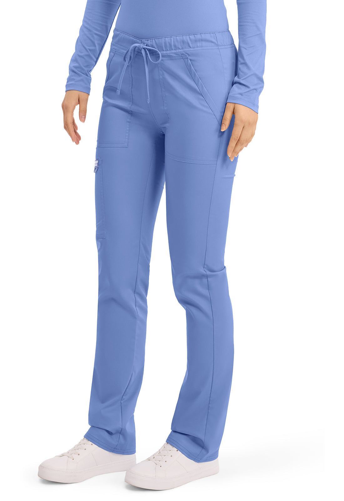 Workwear Revolution WW020 Unisex Unisex Tapered Leg Drawstring Scrub Pants Ciel Blue