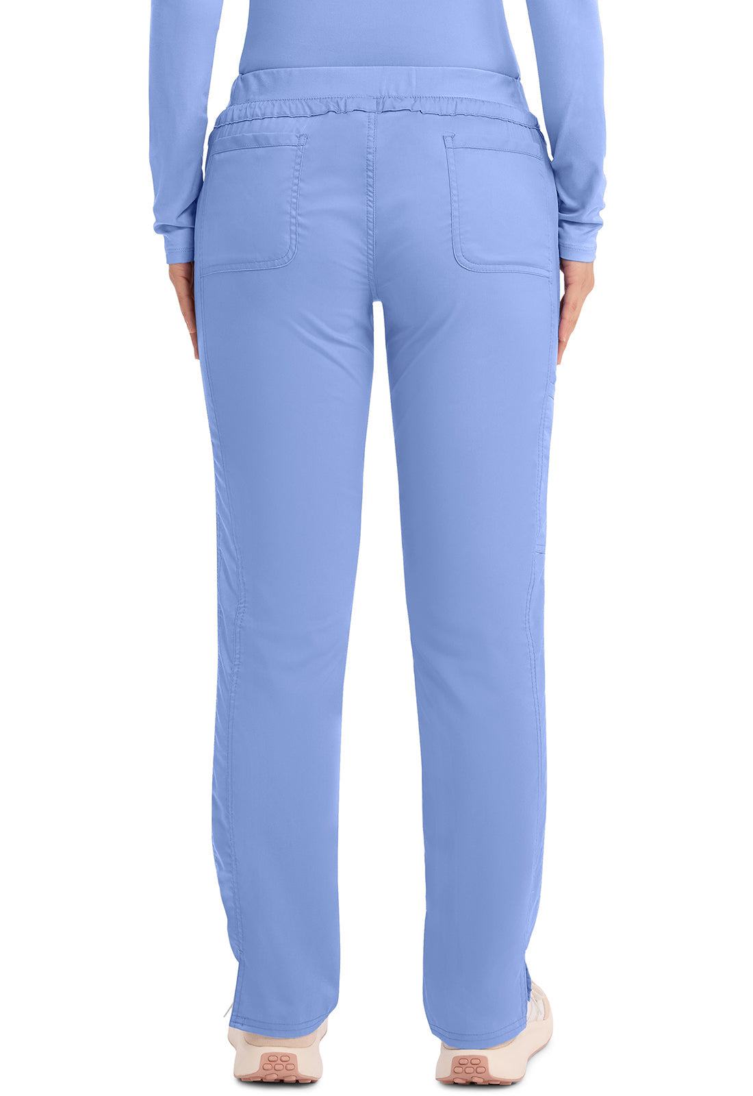 Workwear Revolution WW105 Women's Mid Rise Tapered Leg Drawstring Scrub Pants Ciel Blue