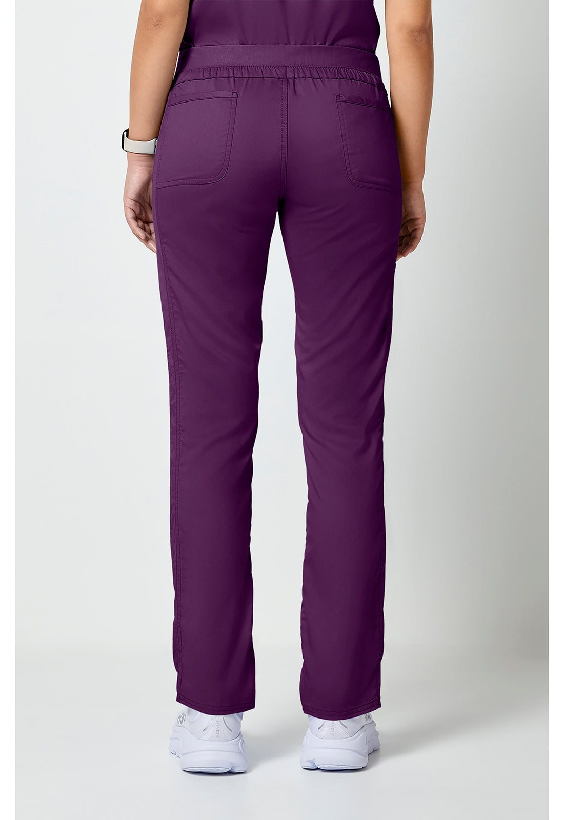 Workwear Revolution WW105 Women's Mid Rise Tapered Leg Drawstring Scrub Pants Eggplant