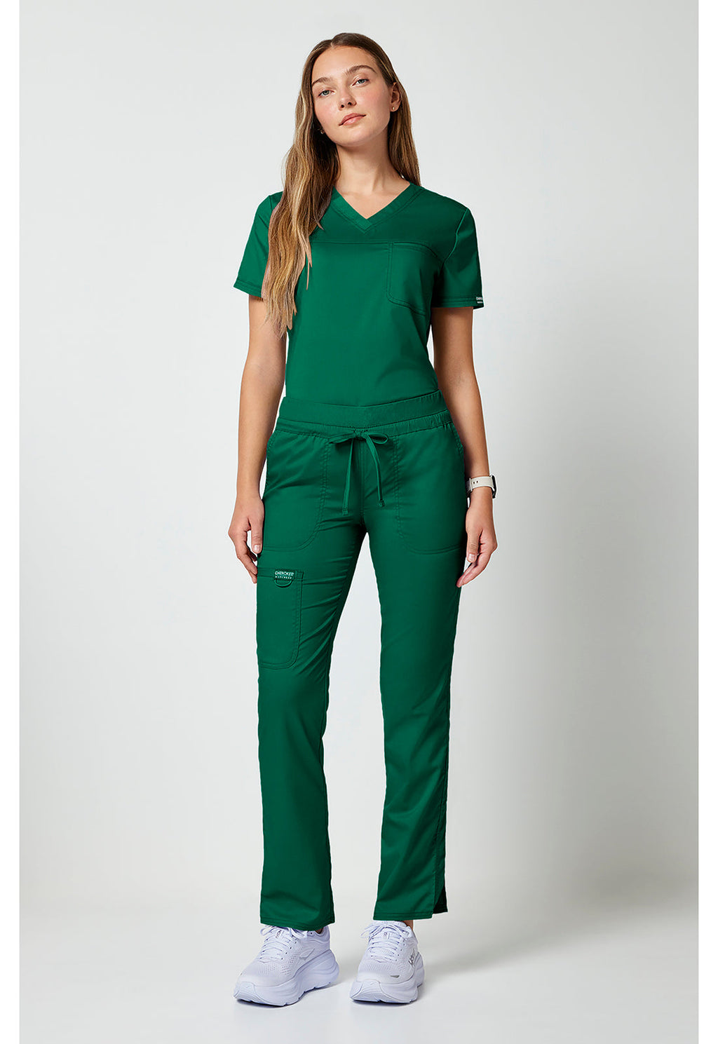 Workwear Revolution WW105 Women's Mid Rise Tapered Leg Drawstring Scrub Pants Hunter Green