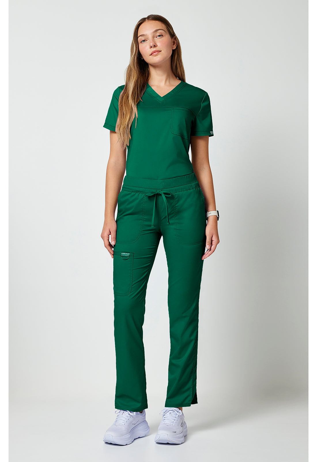 Workwear Revolution WW105 Women's Mid Rise Tapered Leg Drawstring Scrub Pants Hunter Green