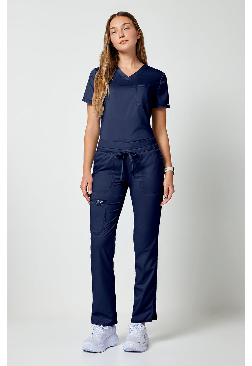 Workwear Revolution WW105 Women's Mid Rise Tapered Leg Drawstring Scrub Pants Navy