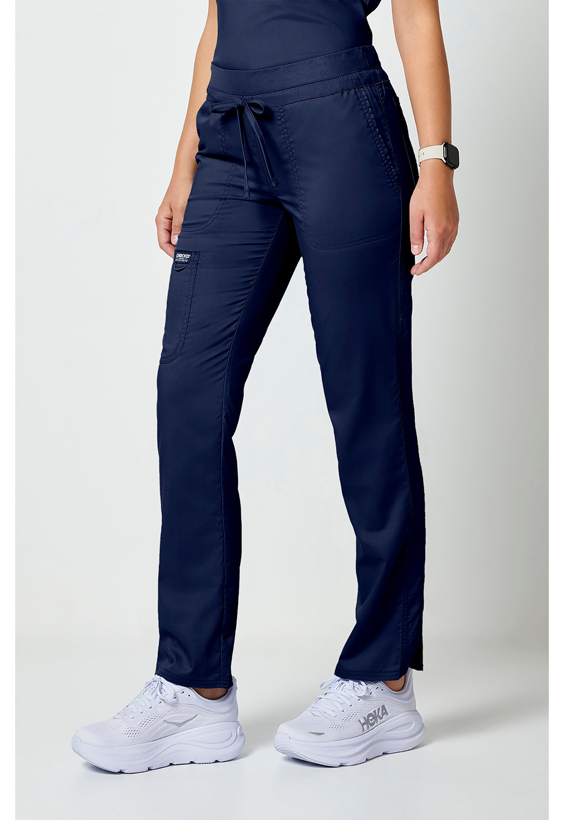 Workwear Revolution WW105 Women's Mid Rise Tapered Leg Drawstring Scrub Pants Navy