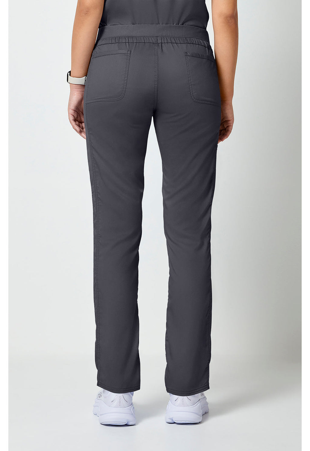 Workwear Revolution WW105 Women's Mid Rise Tapered Leg Drawstring Scrub Pants Pewter
