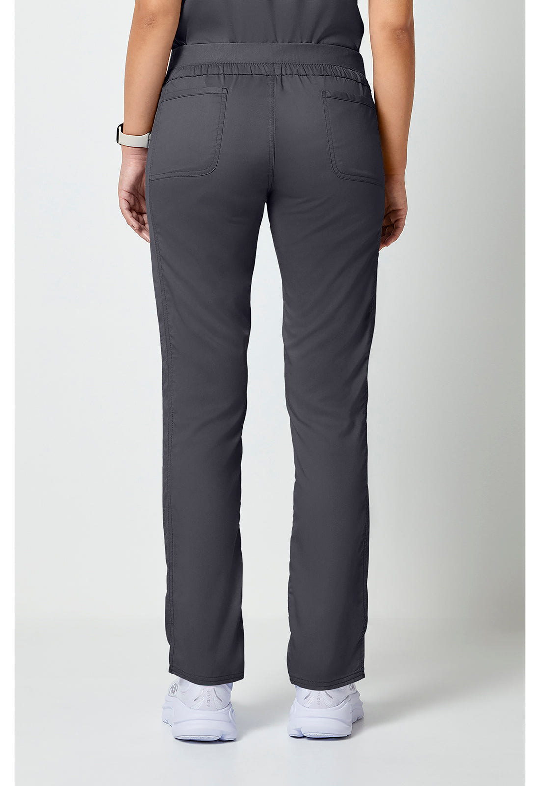 Workwear Revolution WW105 Women's Mid Rise Tapered Leg Drawstring Scrub Pants Pewter
