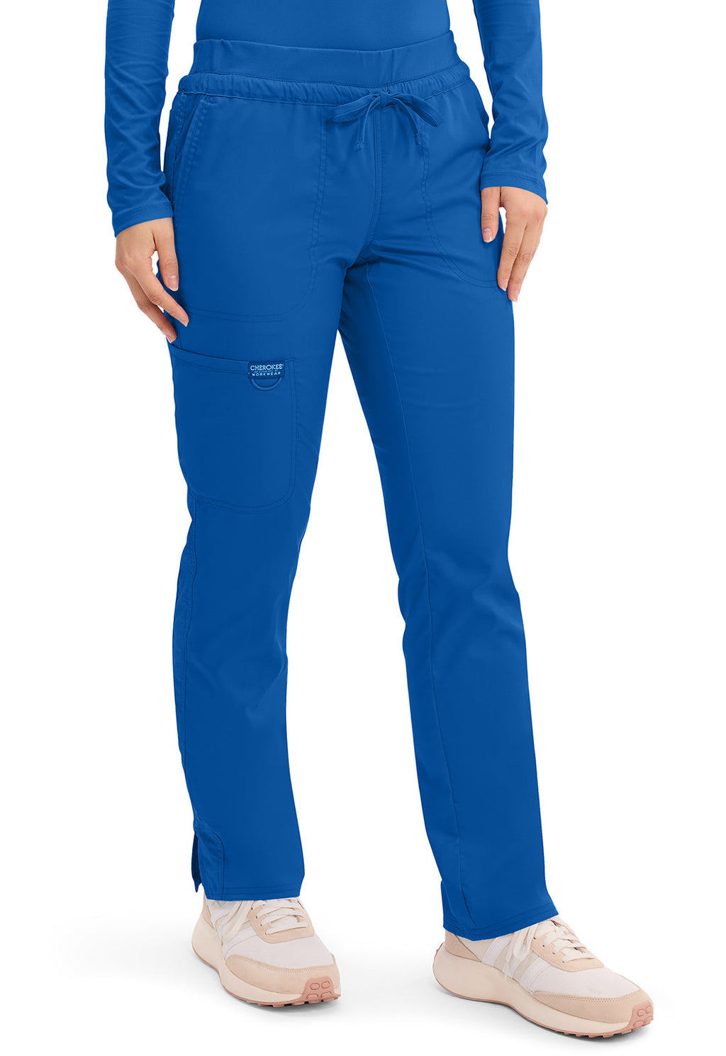 Workwear Revolution WW105 Women's Mid Rise Tapered Leg Drawstring Scrub Pants Royal