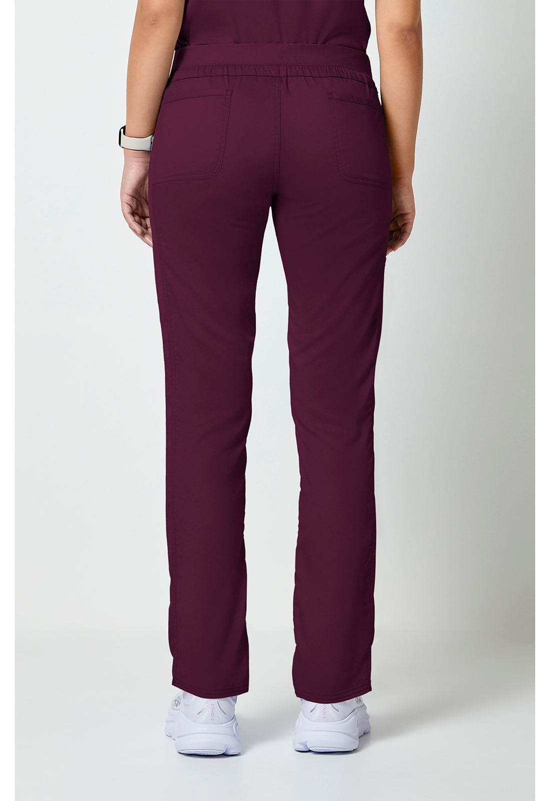 Workwear Revolution WW105 Women's Mid Rise Tapered Leg Drawstring Scrub Pants Wine