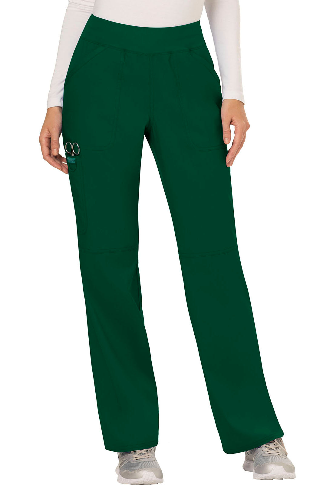 Workwear Revolution WW110 Women's Mid Rise Straight Leg Pull-on Scrub Pants Hunter Green
