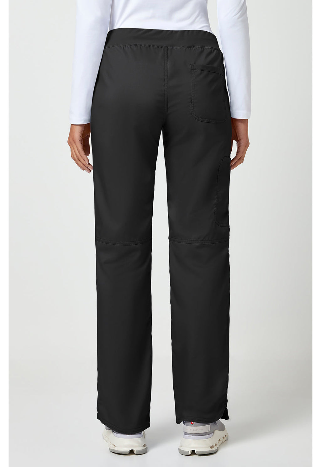 Workwear Revolution WW110 Women's Mid Rise Straight Leg Pull-on Scrub Pants Black