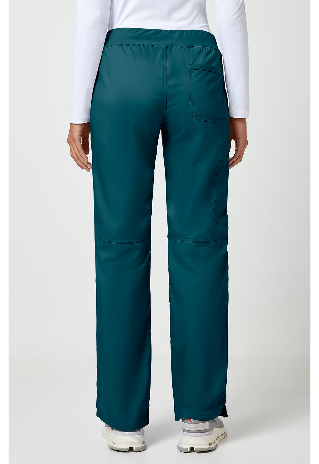 Workwear Revolution WW110 Women's Mid Rise Straight Leg Pull-on Scrub Pants Caribbean Blue
