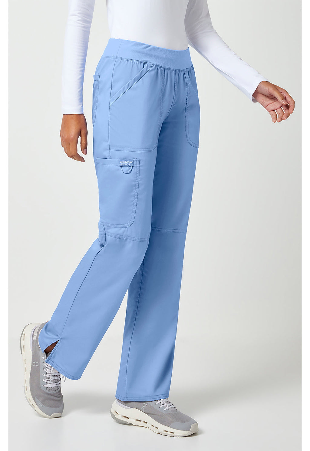 Workwear Revolution WW110 Women's Mid Rise Straight Leg Pull-on Scrub Pants Ciel Blue