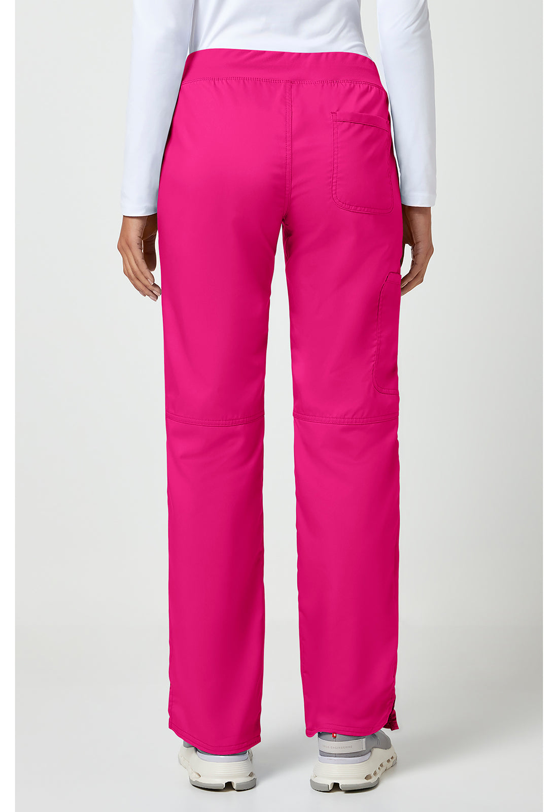 Workwear Revolution WW110 Women's Mid Rise Straight Leg Pull-on Scrub Pants Electric Pink